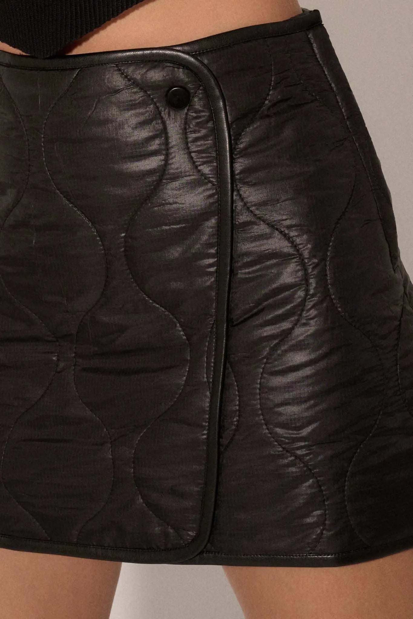 Dangerous Curves Quilted Vegan Leather Mini Skirt