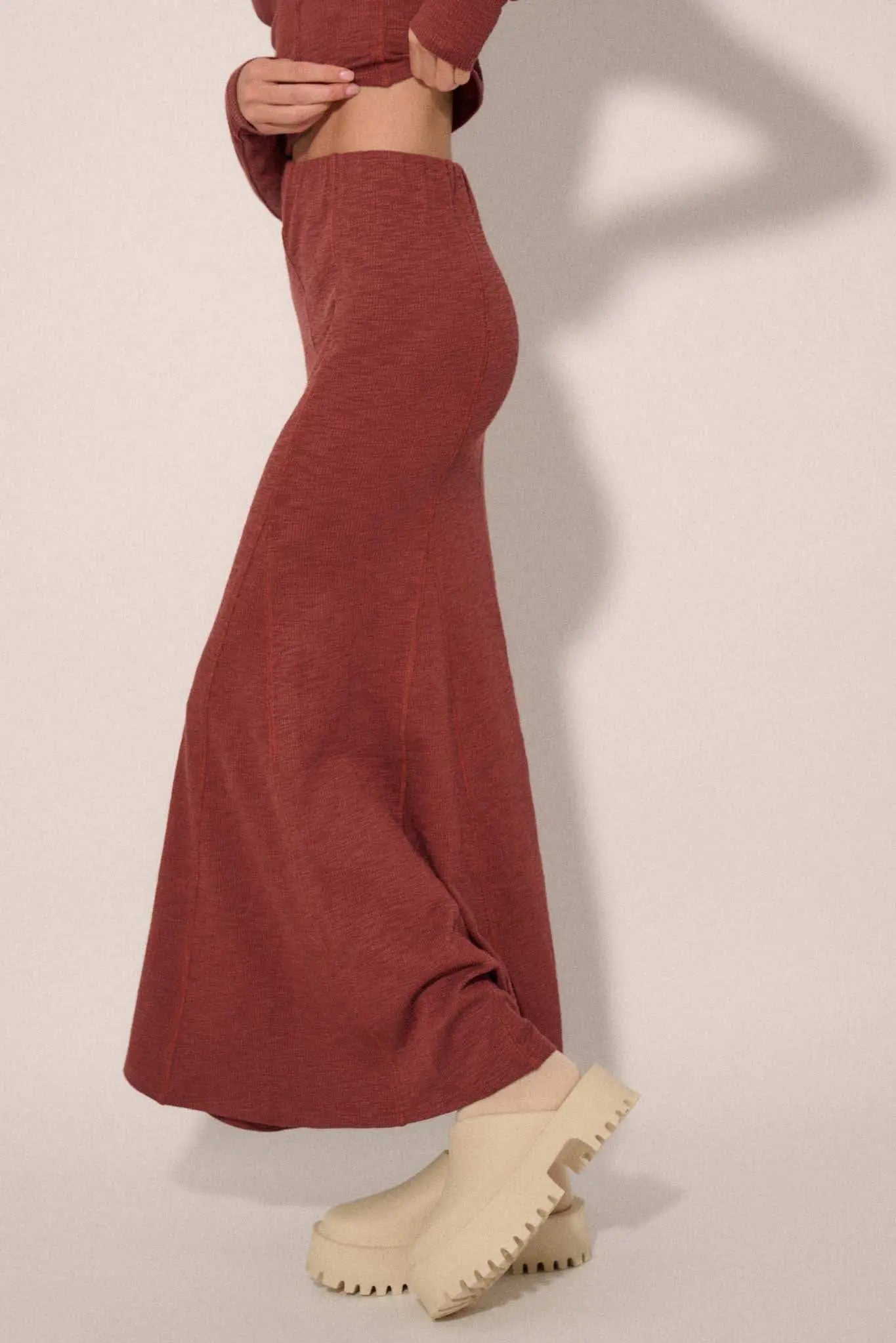 Body of Work Exposed-Seam Rib-Knit Mermaid Skirt