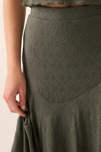 Dainty Days Floral Lace Asymmetrical Midi Skirt