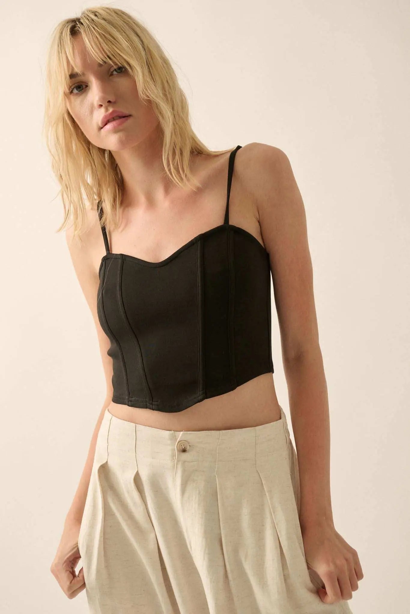 Premium Scuba Sweetheart Corset Cami Top