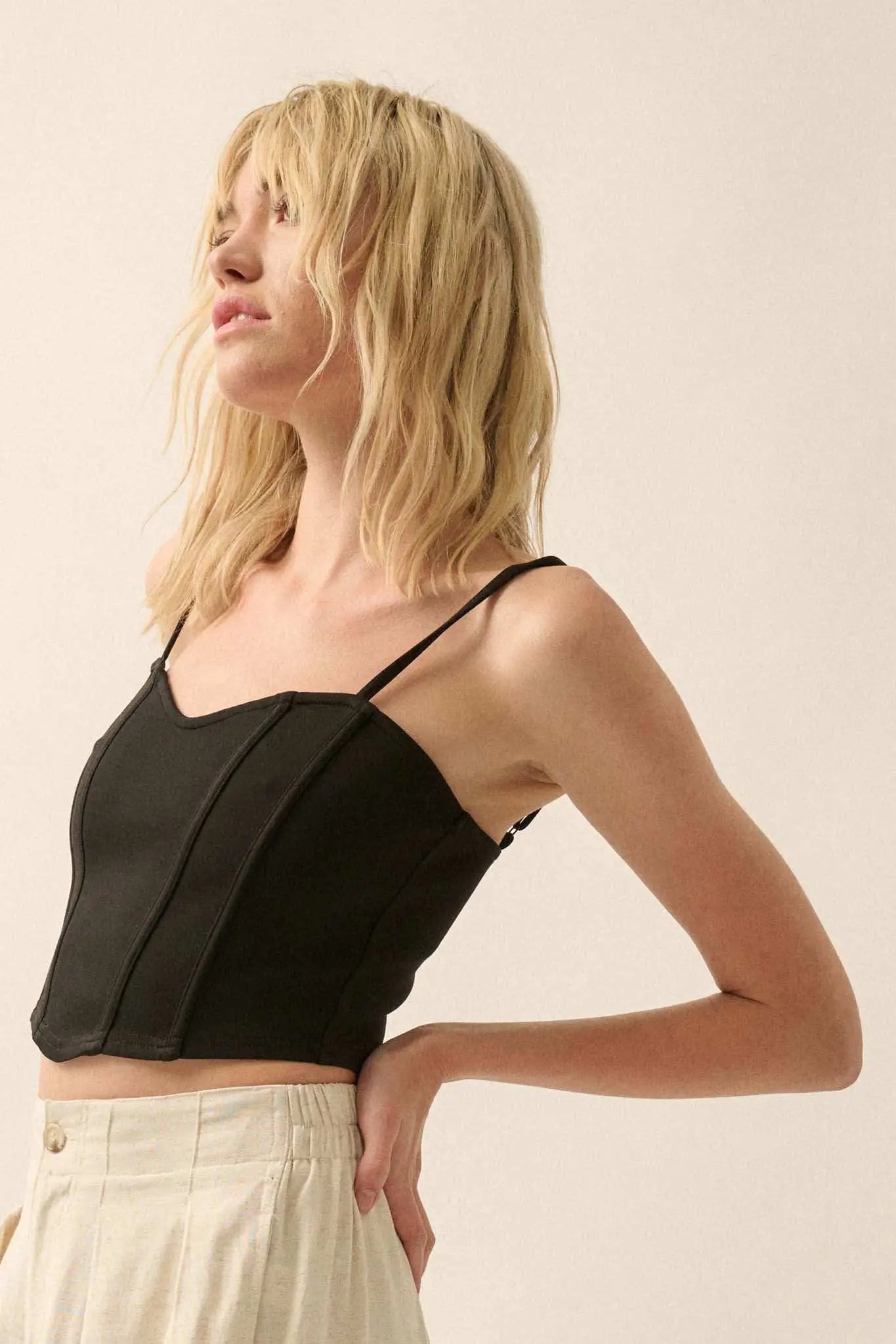 Premium Scuba Sweetheart Corset Cami Top