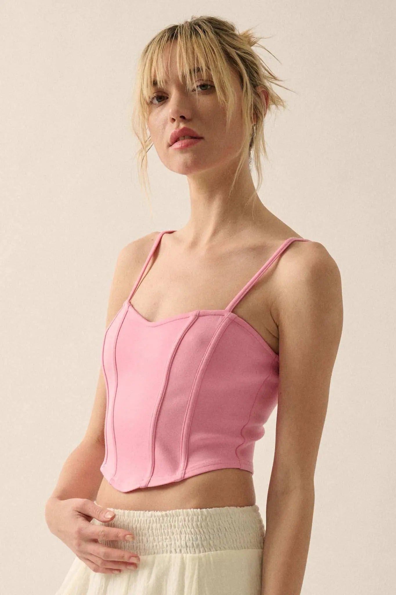 Premium Scuba Sweetheart Corset Cami Top