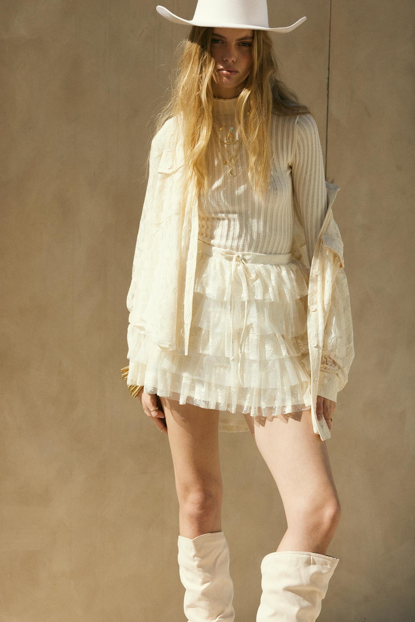 Pure Poetry Floral Lace Button-Up Pocket Shirt