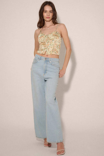 Garden of Love Floral Crepe Button-Front Cami Top