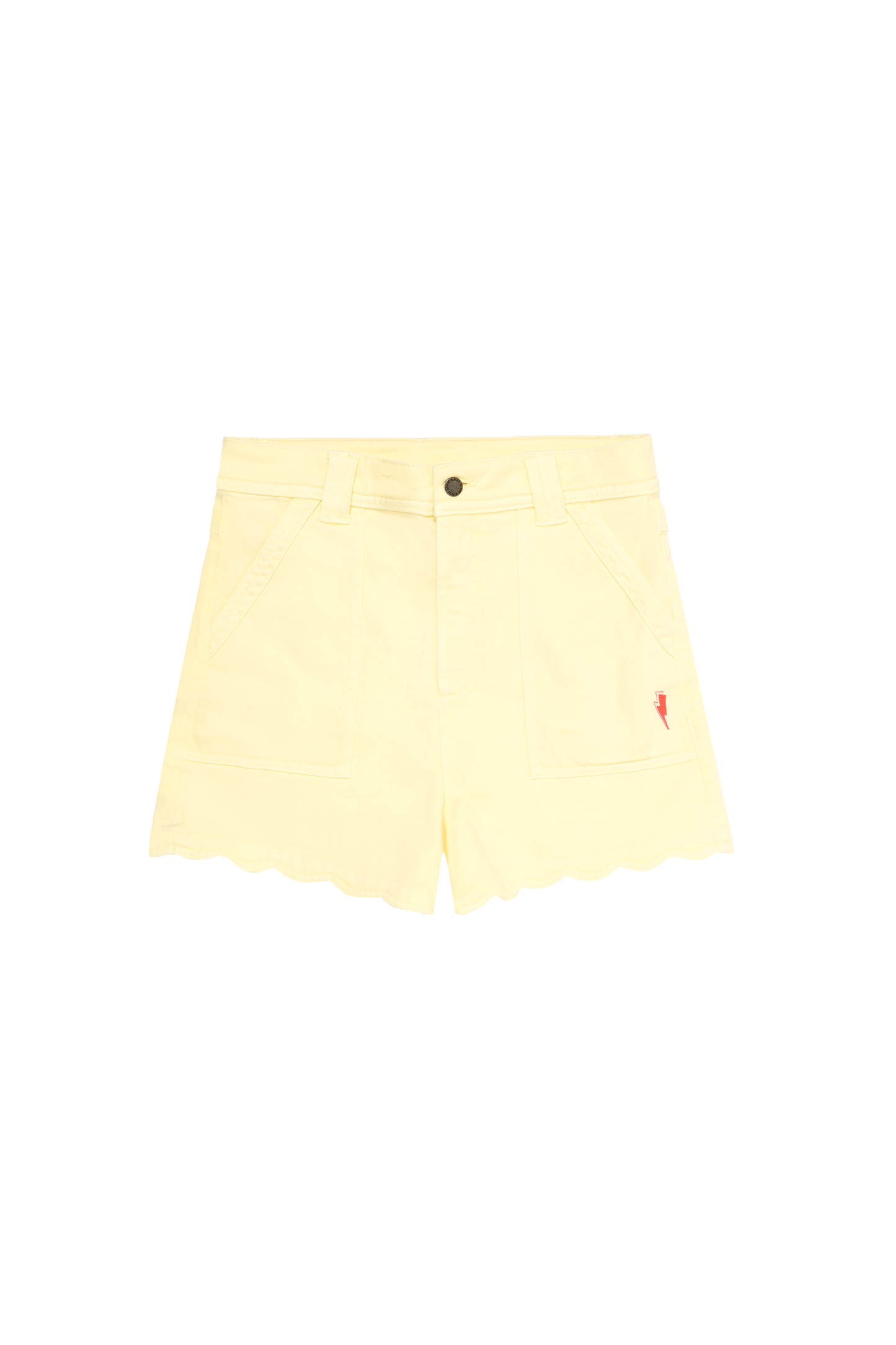 Lemon Scallop Denim Shorts