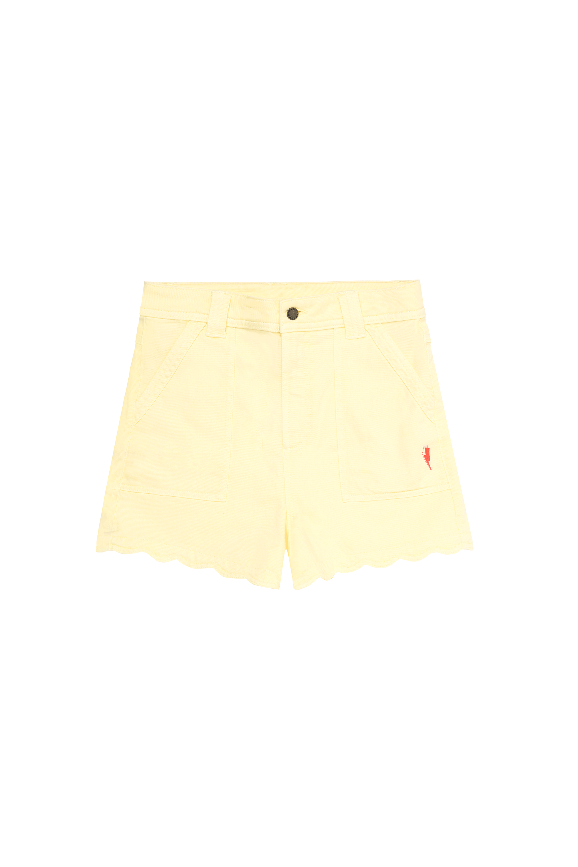 Lemon Scallop Denim Shorts
