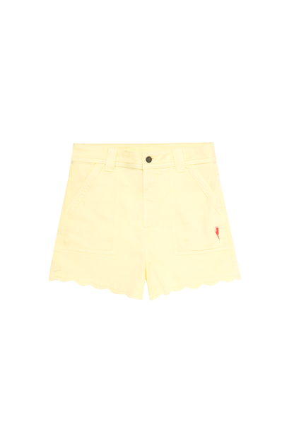 Lemon Scallop Denim Shorts