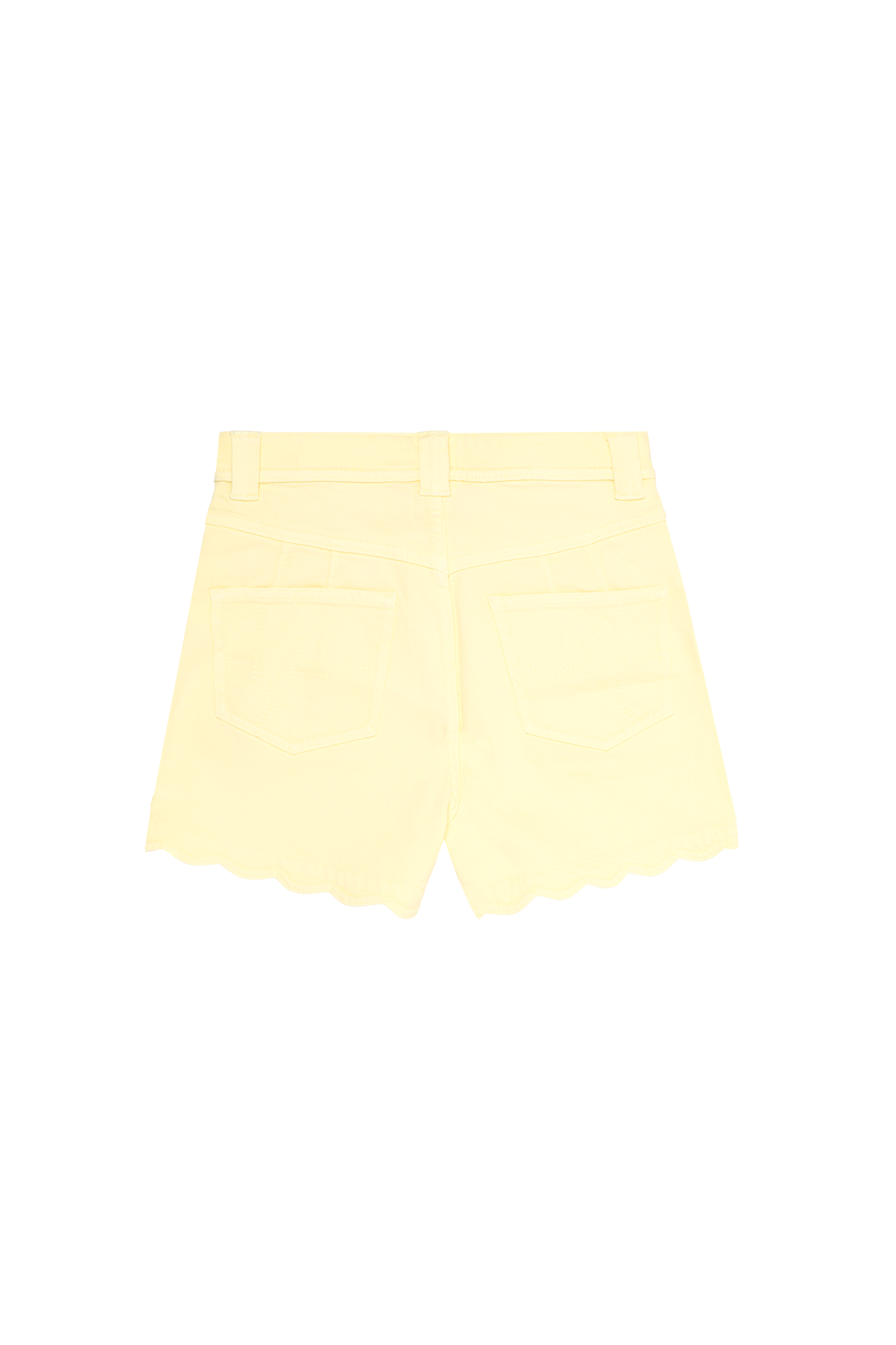 Lemon Scallop Denim Shorts