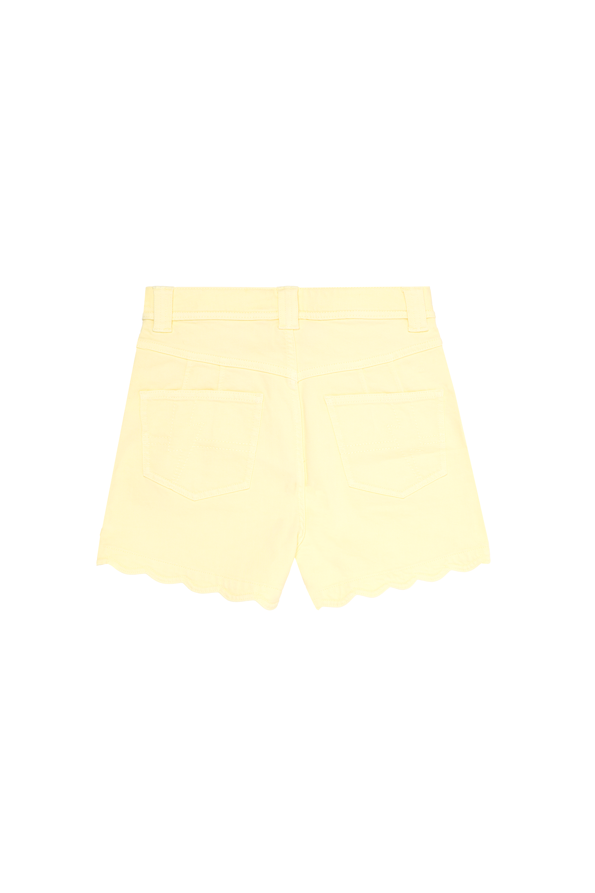 Lemon Scallop Denim Shorts