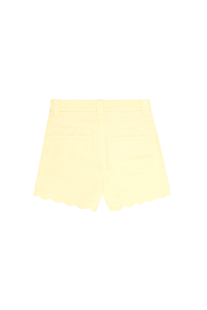 Lemon Scallop Denim Shorts