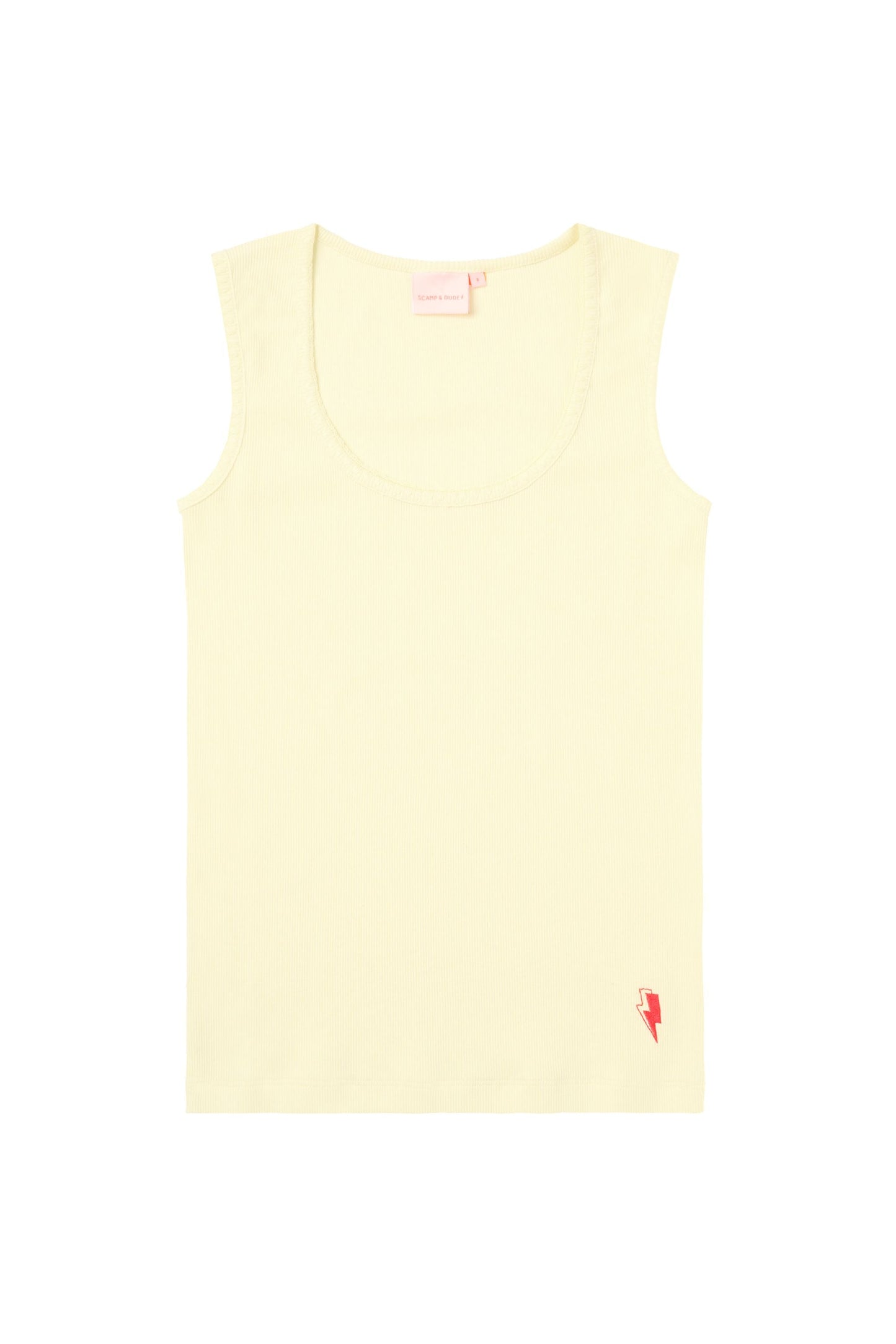Lemon Jersey Stitch Detail Vest Top