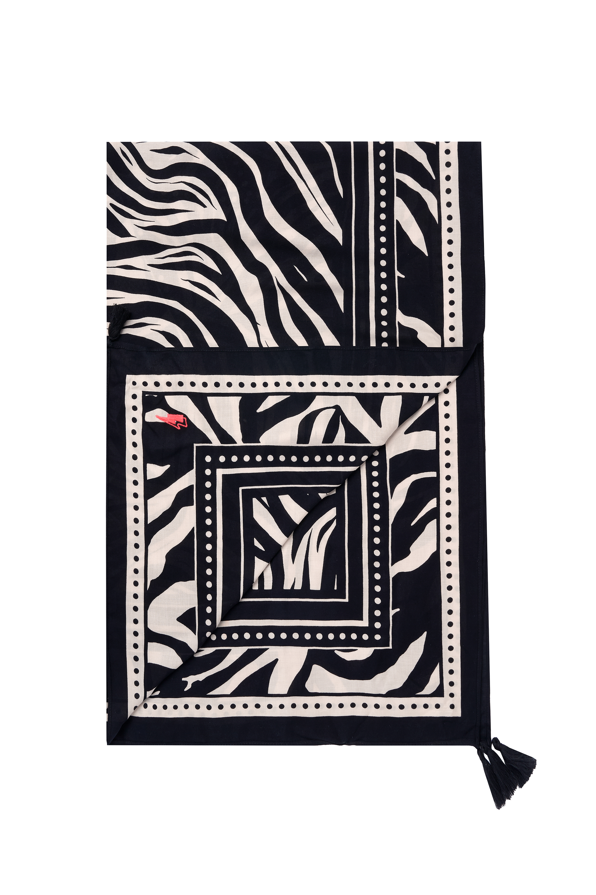 Black and Off White Zebra and Lightning Bolt Charity Super Scarf