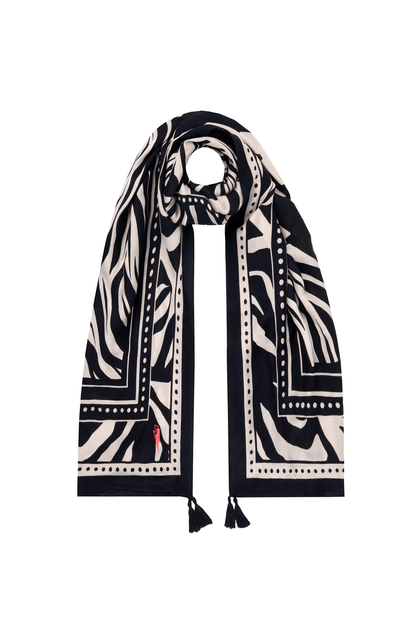 Black and Off White Zebra and Lightning Bolt Charity Super Scarf