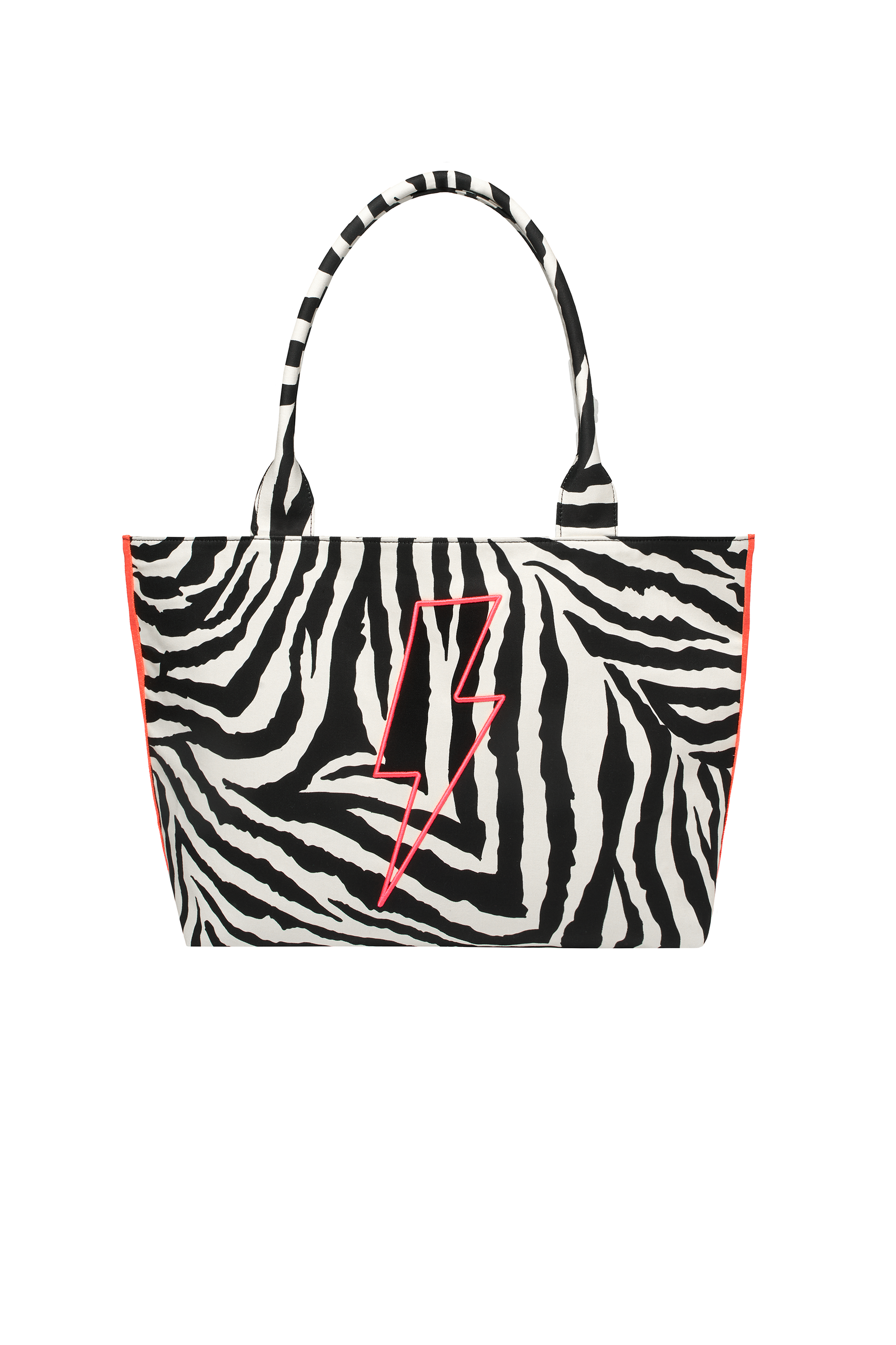 Ivory with Black Zebra Canvas Shopper Bag