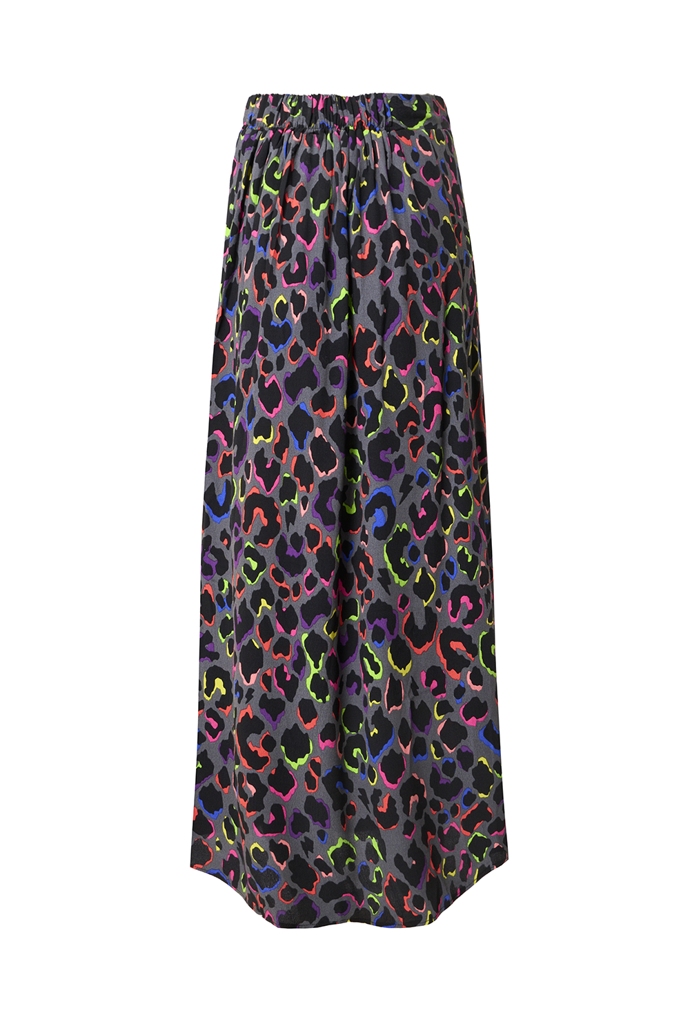 Grey with Rainbow Shadow Leopard Split Front Skirt