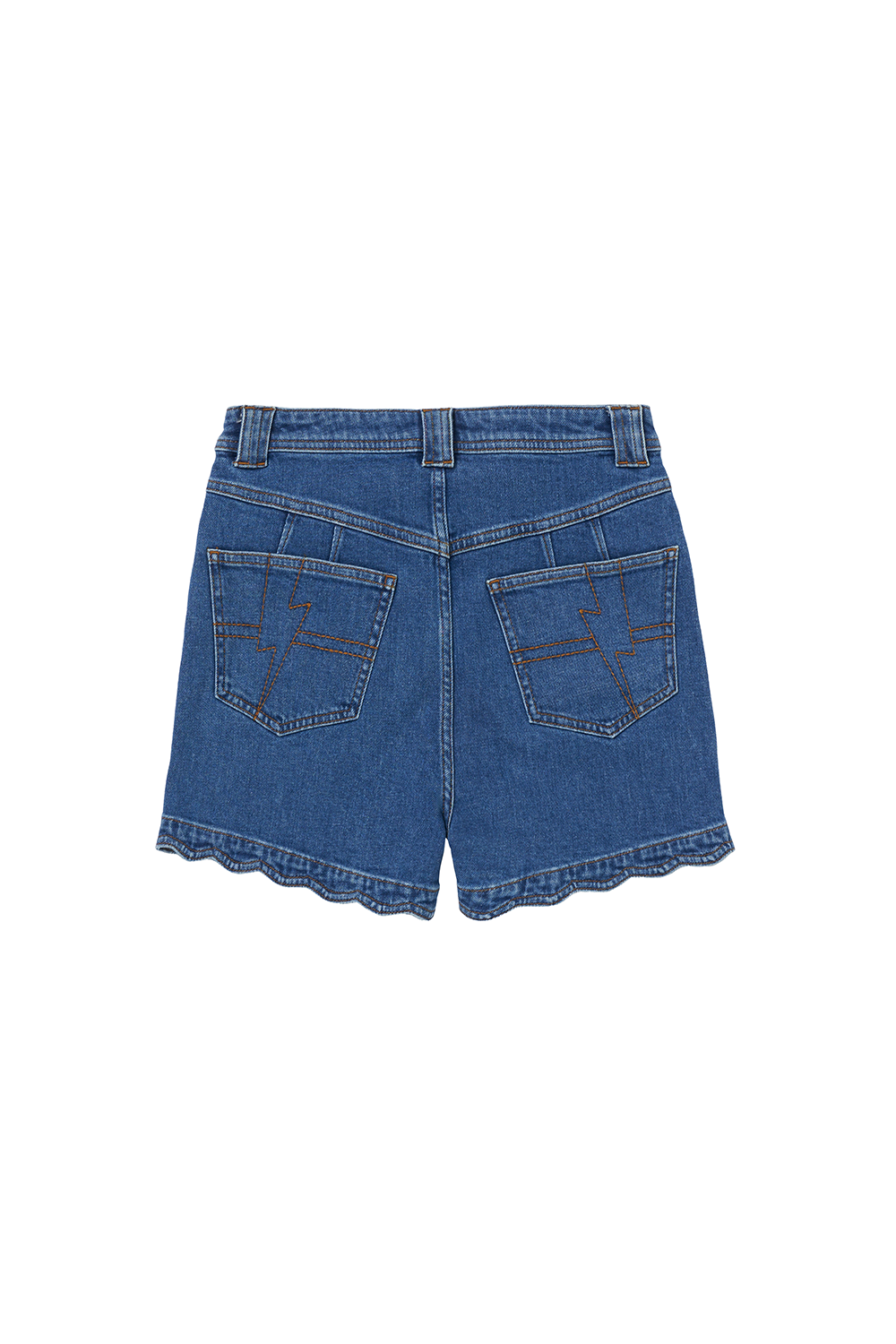 Authentic Indigo Scallop Denim Shorts