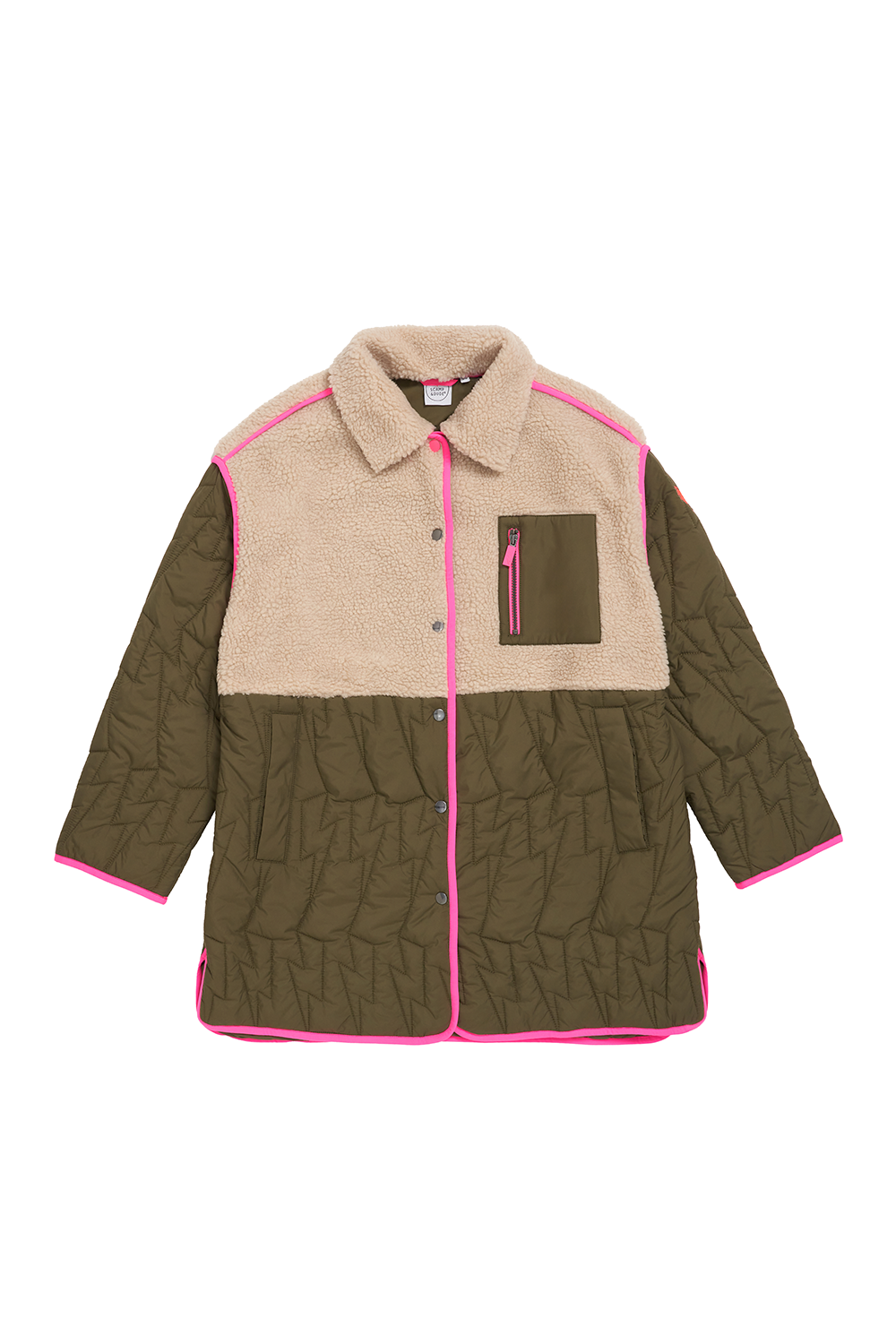Quilted Khaki Lightning Bolt with Borg Coat