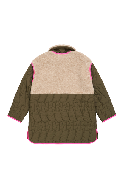 Quilted Khaki Lightning Bolt with Borg Coat