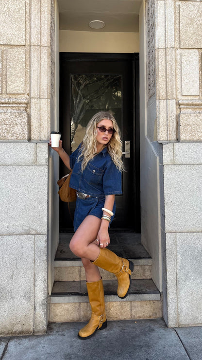 Olivia Top and Skort Set - Dark Denim