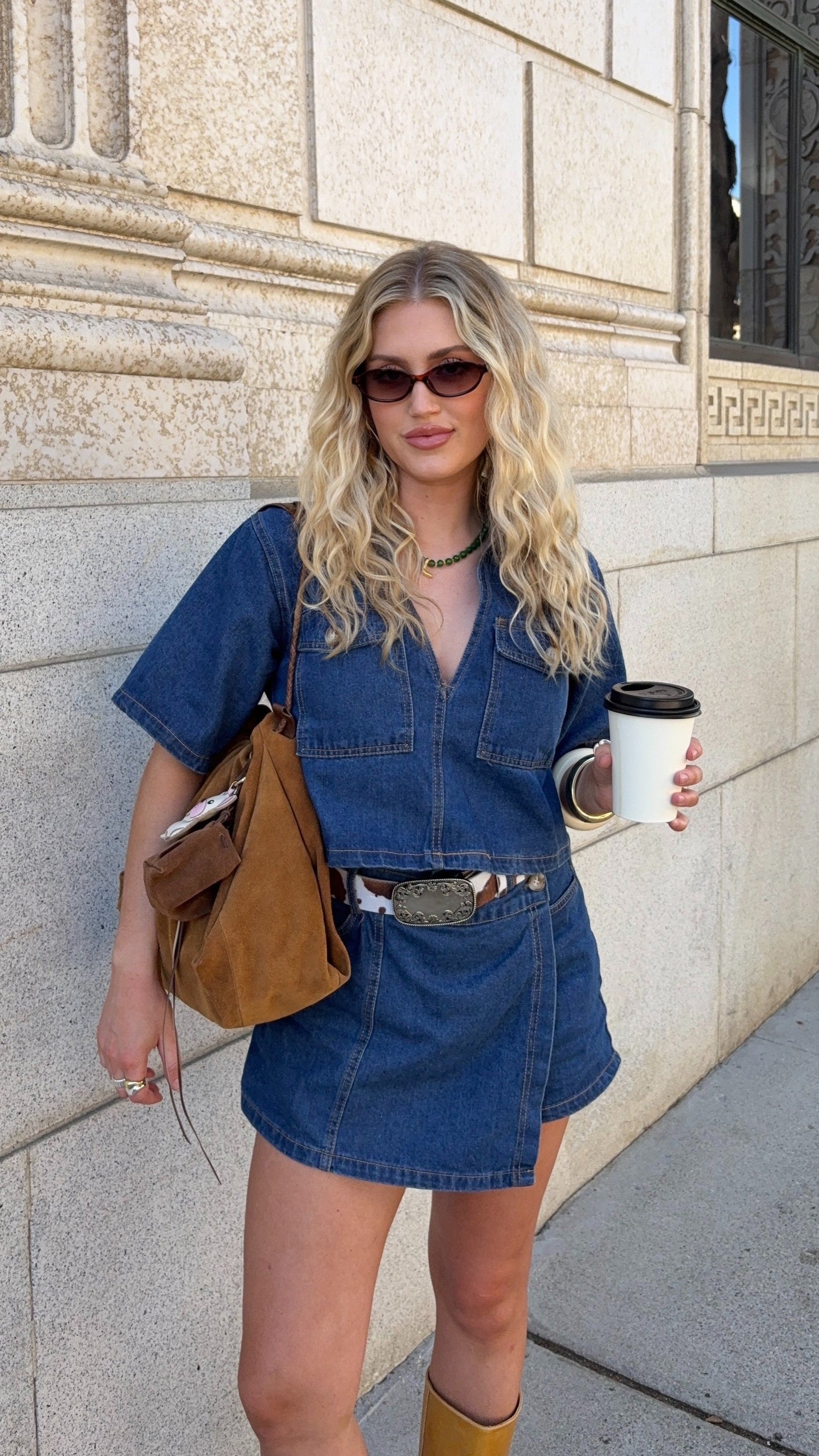 Olivia Top and Skort Set - Dark Denim