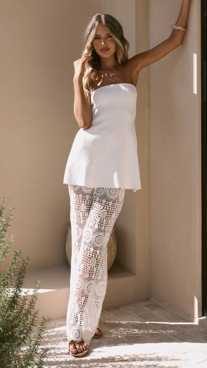 Emilia Lace Pants - White