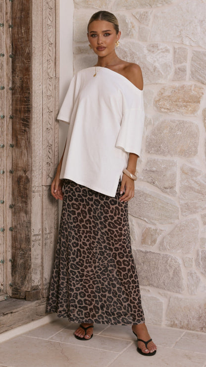 Onella Semi Sheer Maxi Skirt - Leopard Print