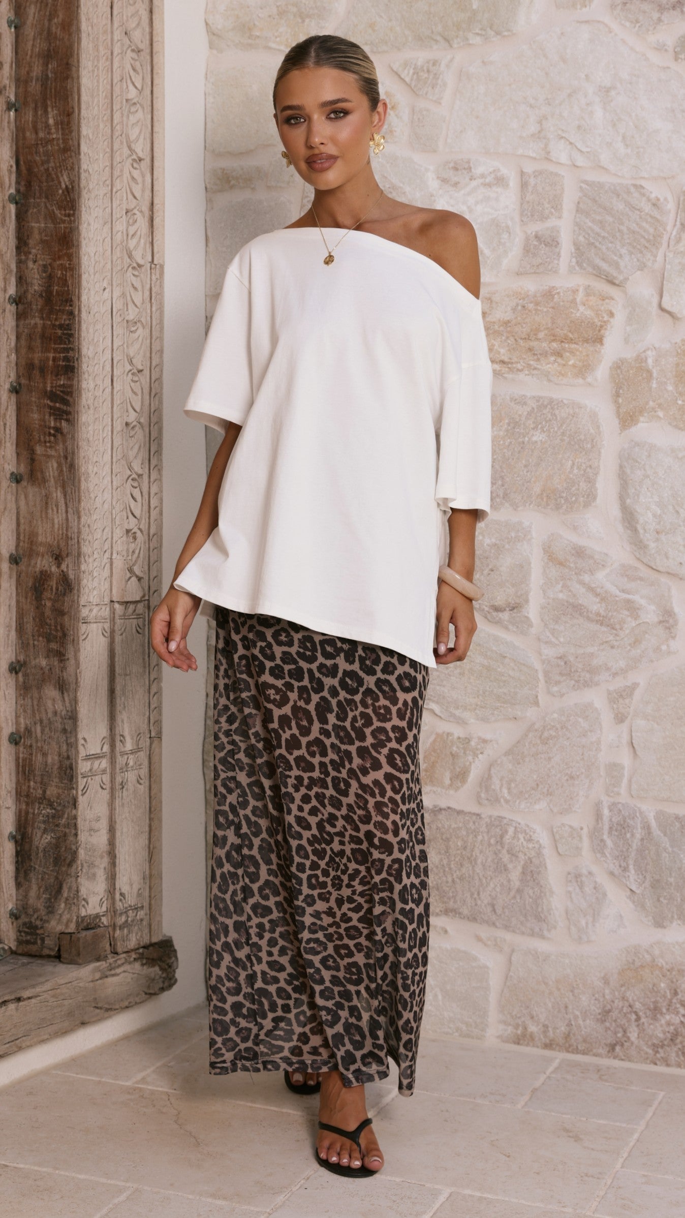 Onella Semi Sheer Maxi Skirt - Leopard Print