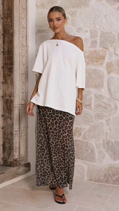 Onella Semi Sheer Maxi Skirt - Leopard Print