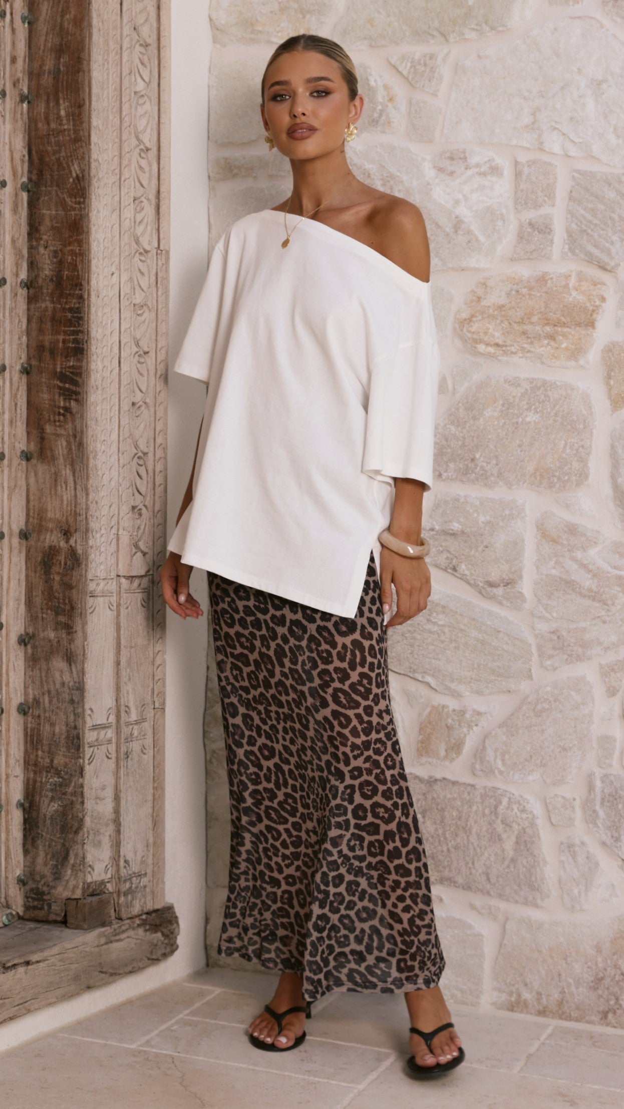 Onella Semi Sheer Maxi Skirt - Leopard Print