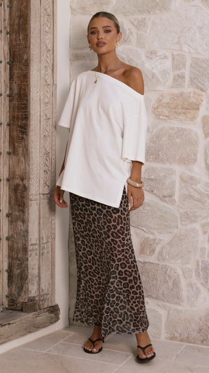 Onella Semi Sheer Maxi Skirt - Leopard Print