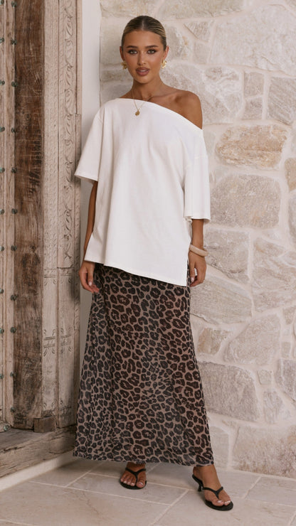 Onella Semi Sheer Maxi Skirt - Leopard Print