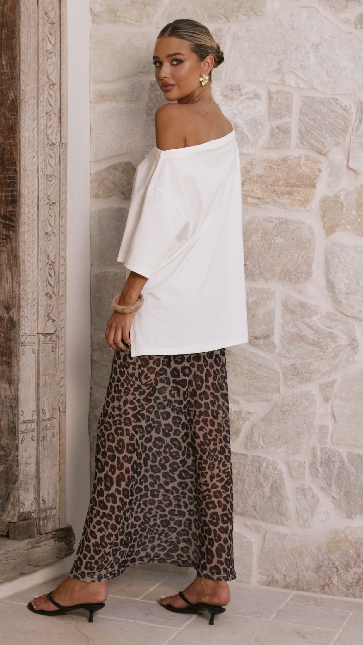 Onella Semi Sheer Maxi Skirt - Leopard Print