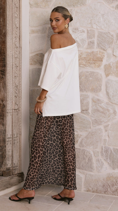 Onella Semi Sheer Maxi Skirt - Leopard Print