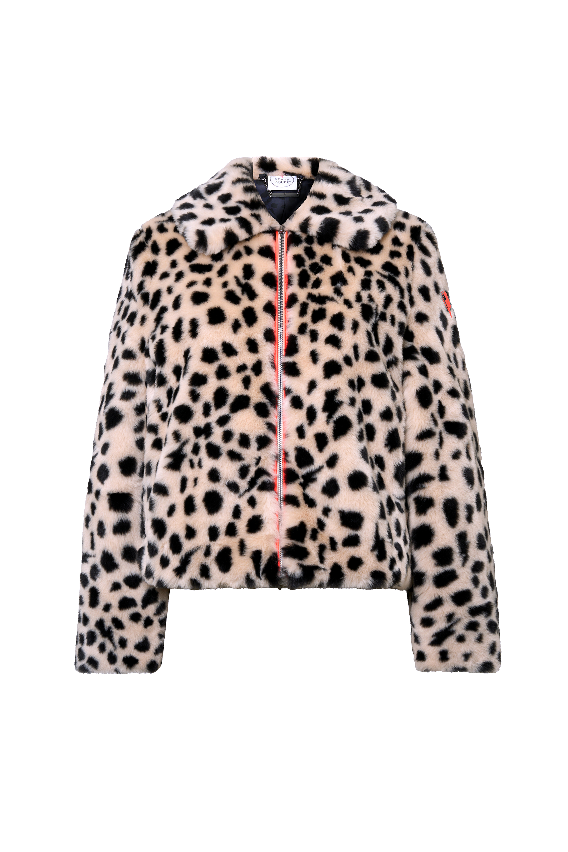 Cream with Black Cheetah Faux Fur Jacket