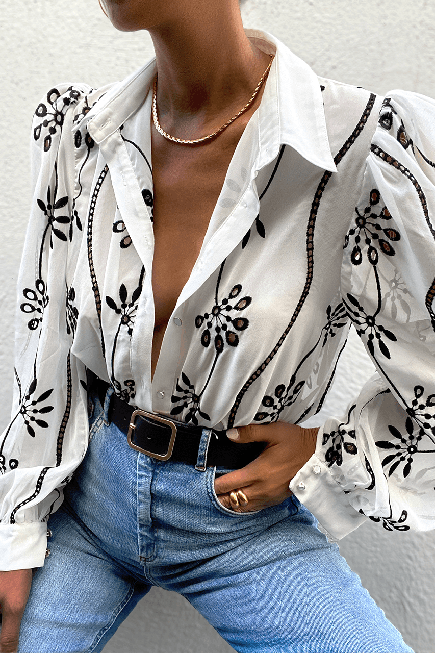 Elise Blouse - Black/White