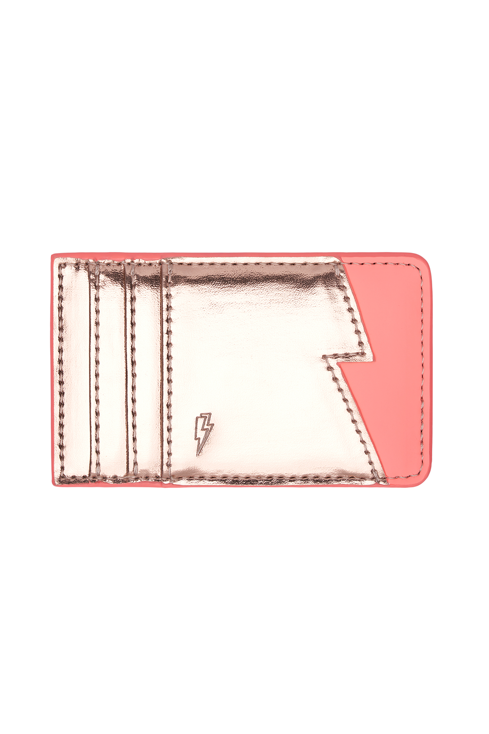 Rose Gold with Coral Card Holder
