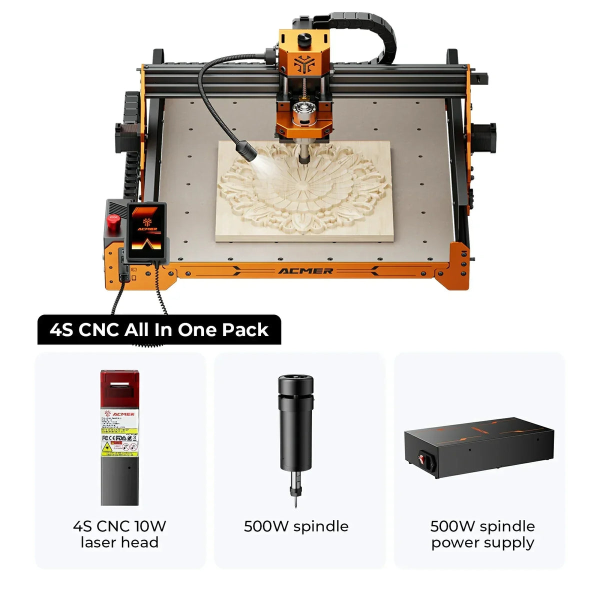 ACMER ASCARVA 4S CNC Router Machine – Precision Engraving & Cutting Tool for Wood, Acrylic, Plastic and DIY Crafts