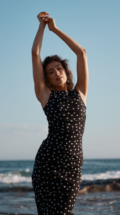 Leighton Top - Black/White Polka Dot