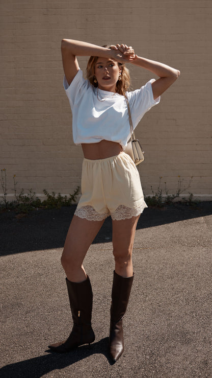 Makoa Lace Shorts - Yellow