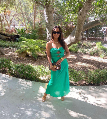 Micha Slip Dress - Emerald