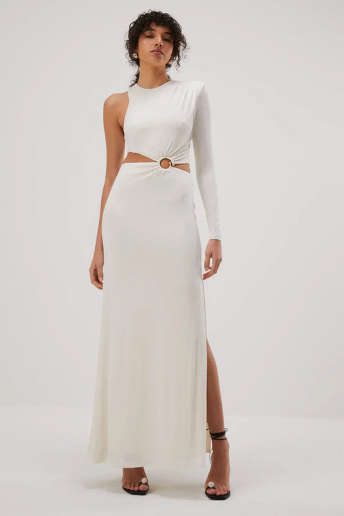 Misha Brigitta Slinky Jersey Gown - Ivory