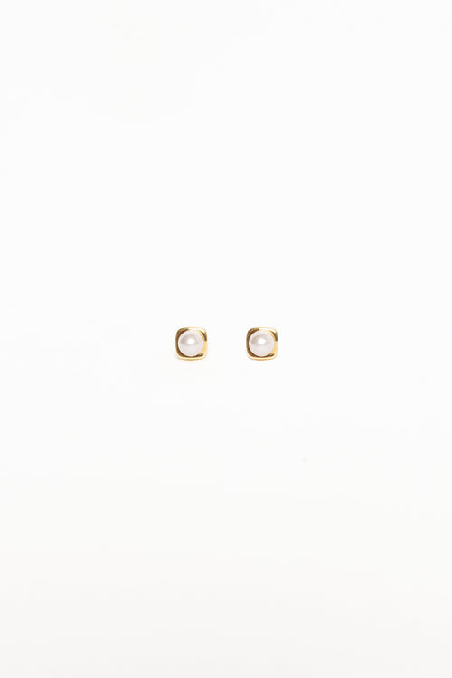 Helene Stud Earrings - Gold/Pearl