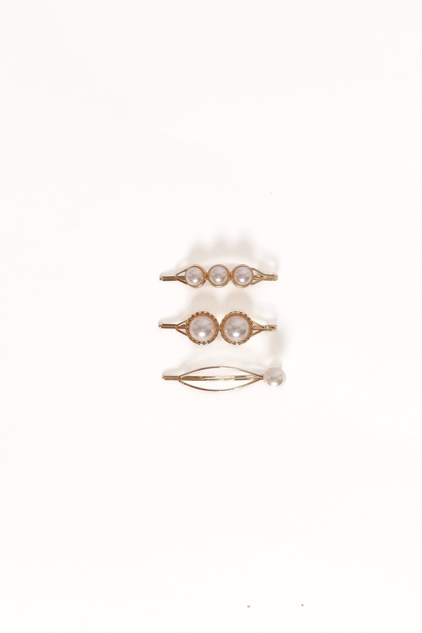 Henrietta Hair Clip Set - Gold/Pearl