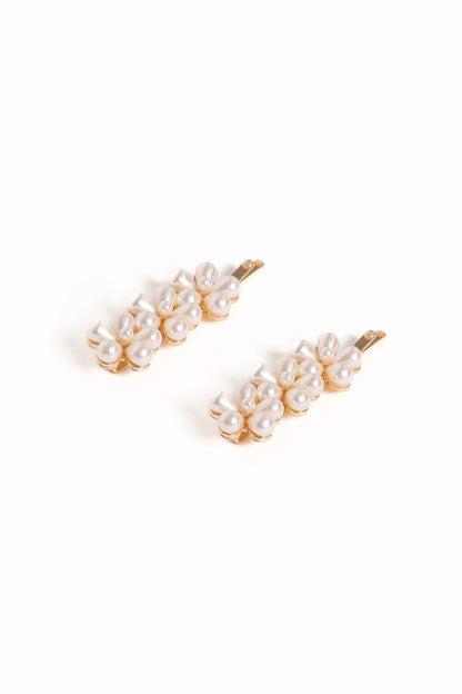 Isabella Hair Clip Set - Pearl