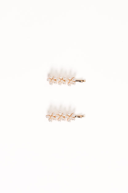 Isabella Hair Clip Set - Pearl