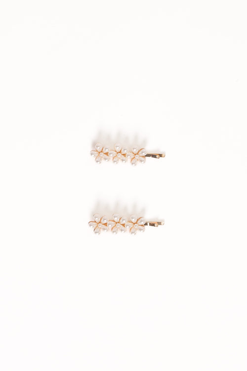 Isabella Hair Clip Set - Pearl