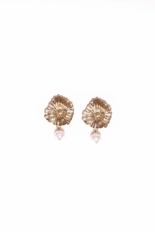Jett Earrings - Gold/Pearl