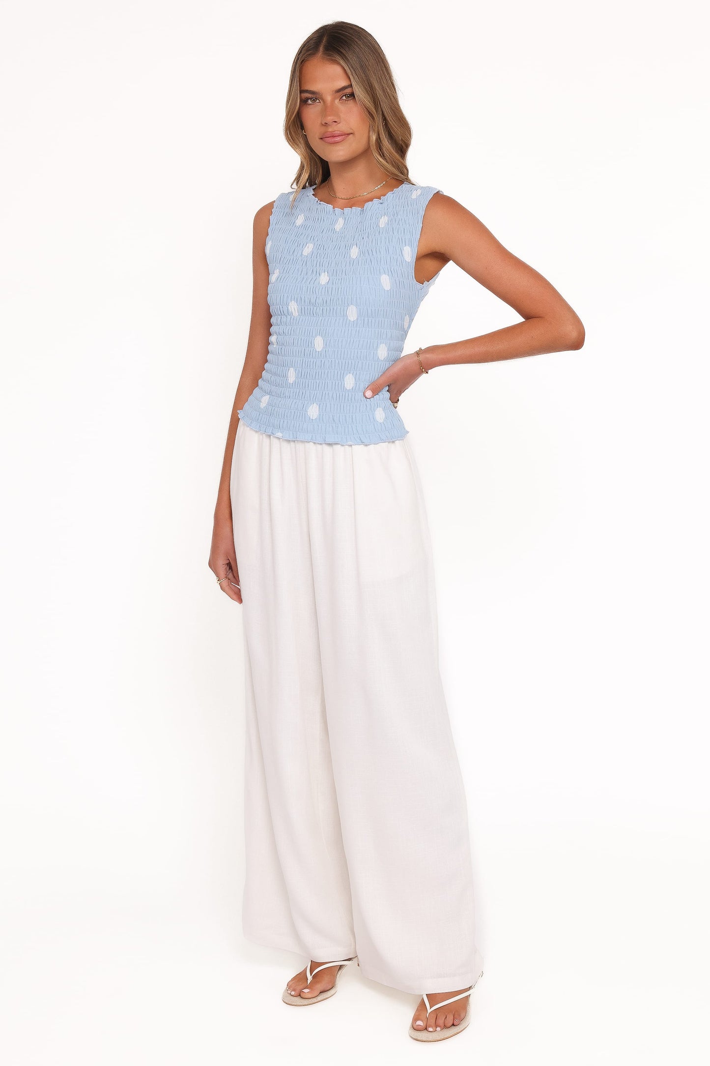 Elowen Wide Leg Pants - White