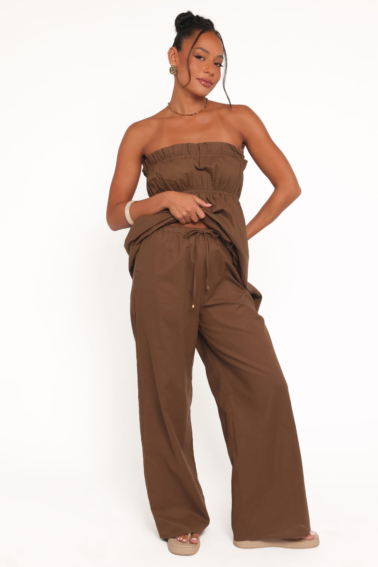 Ember Cotton Pants - Brown