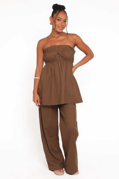 Ember Cotton Pants - Brown